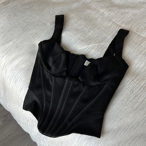 House of CB Liberty Black Satin Corset